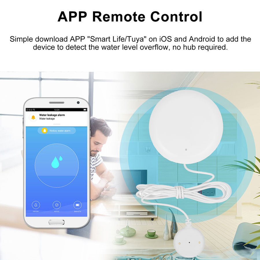 Denhip Smart Flood Sensor - WiFi Water Flood Sensor - WFS-01